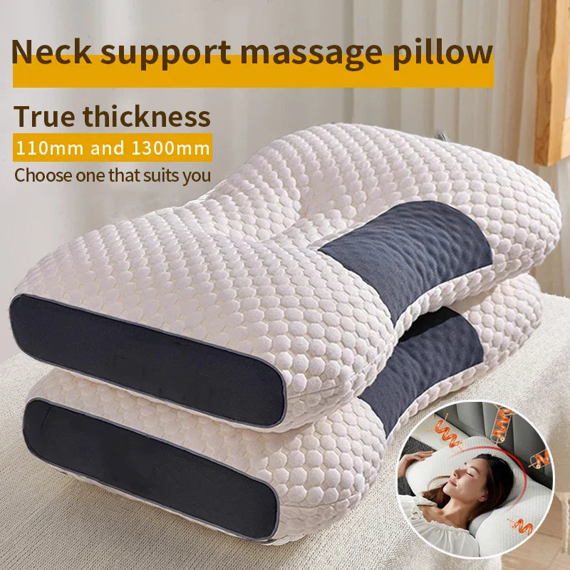 Orthopedic Neck Pillow for Sleeping - Cervical Support, Soybean Fiber Massage Pillow