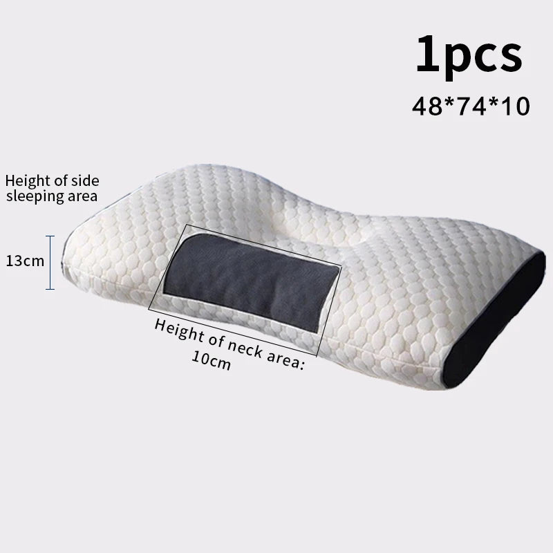 Orthopedic Neck Pillow for Sleeping - Cervical Support, Soybean Fiber Massage Pillow