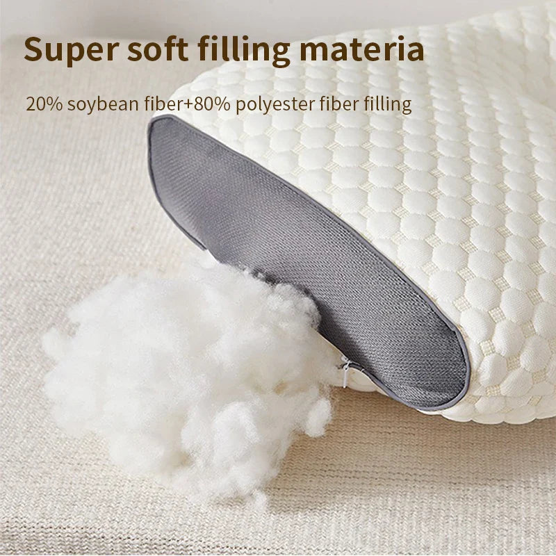 Orthopedic Neck Pillow for Sleeping - Cervical Support, Soybean Fiber Massage Pillow