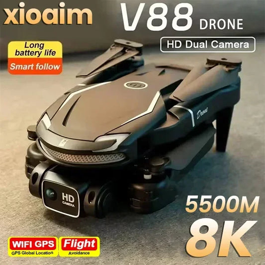 LS Professional 8K 5G GPS Drone – HD Dual Camera Quadcopter, 35-Min Flight, Omnidirectional Obstacle Avoidance, 5GHz Transmission, Xiaomi V88-Compatible UAV
